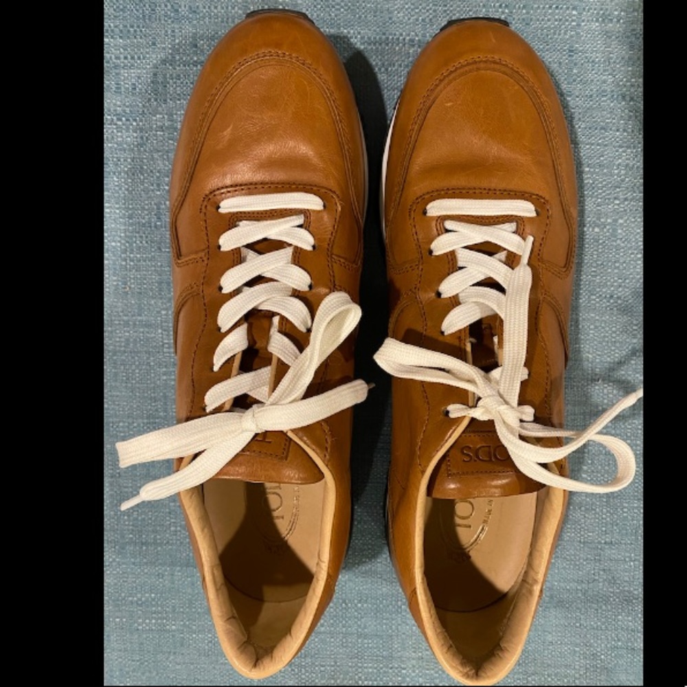 Tod's Brown Men's Leather Trainer Sneakers Size 11